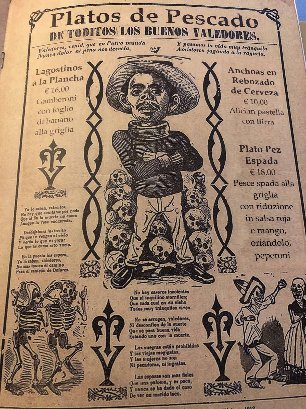 Menu di Garibaldi osteria 