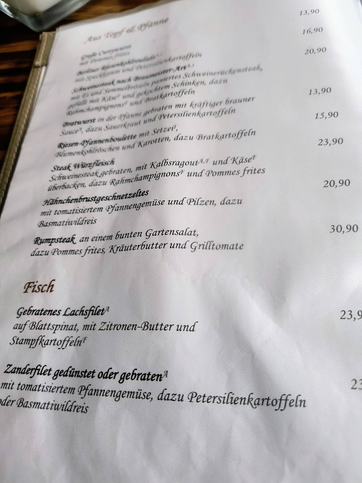 Menu de Gasthaus Mutter Hoppe