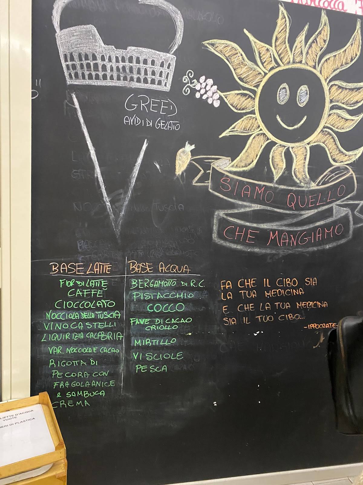 Menu di Greed Avidi di Gelato– Gelateria Naturale e Senza Glutine a Frascati 