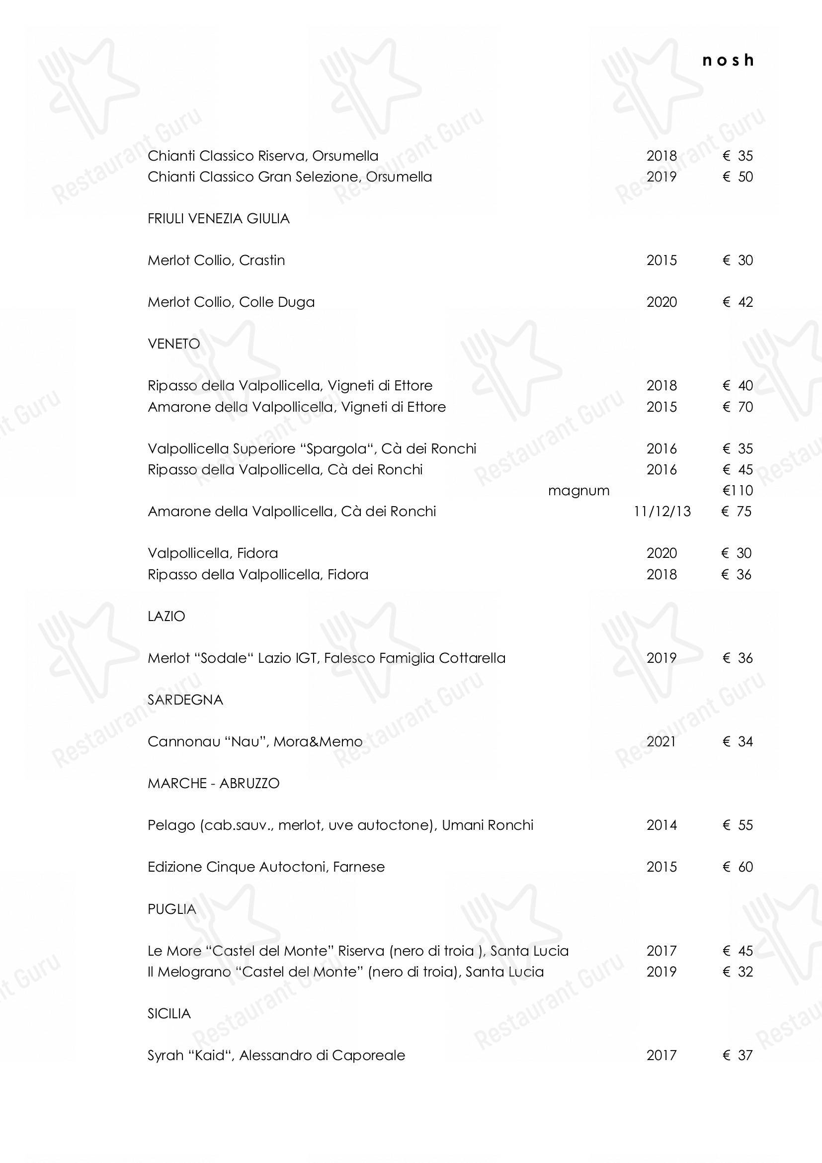 菜单 per Nosh ristorante