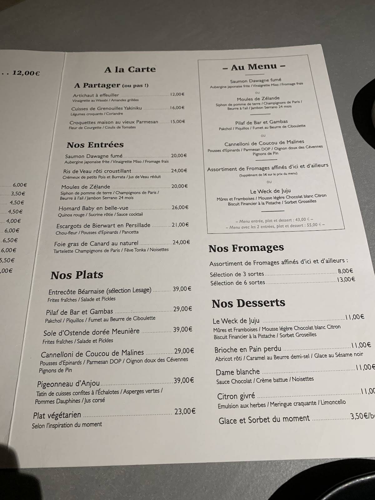 Menu de Garde Manger