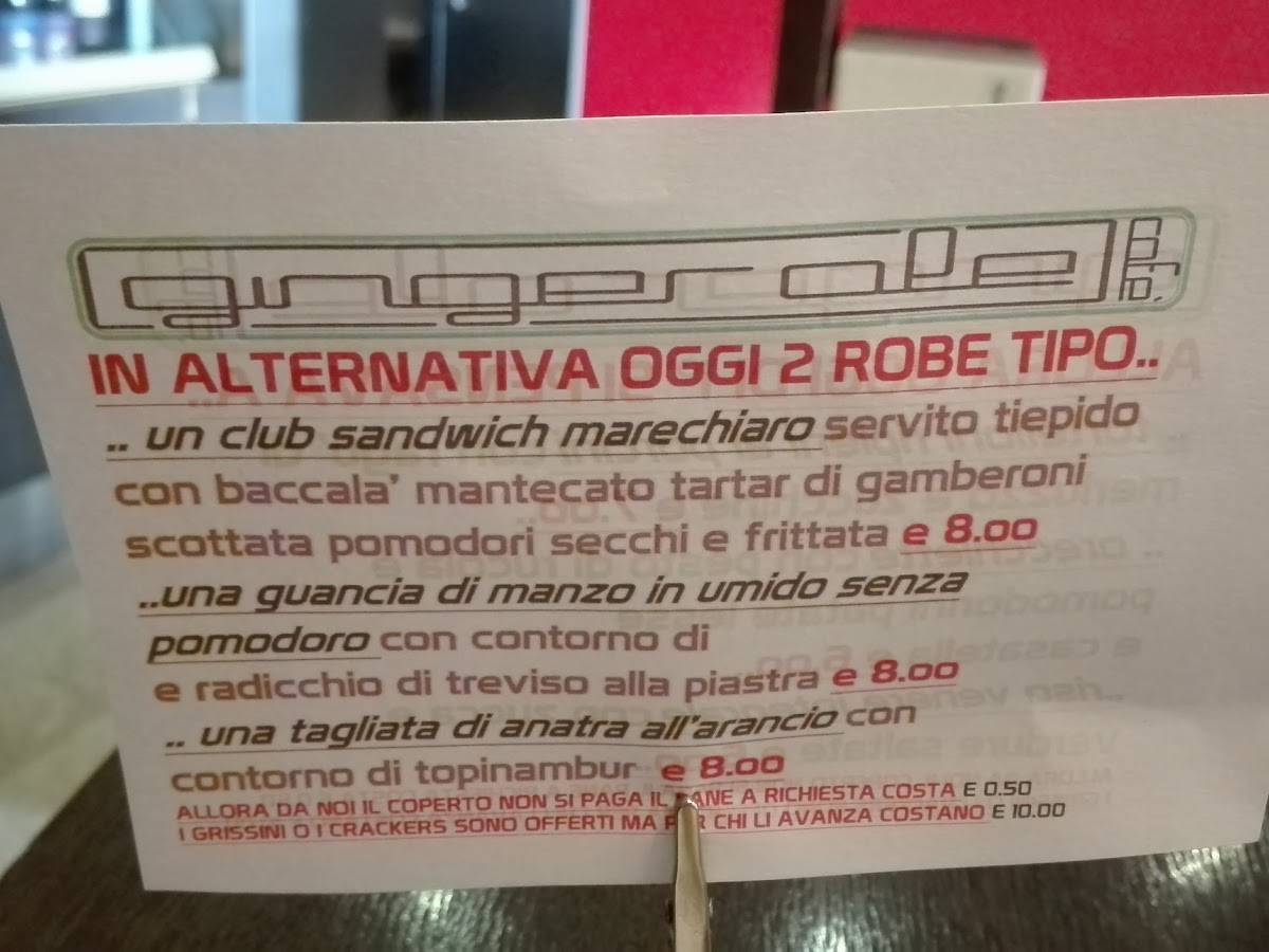 Menu di GingerAle Cafè 
