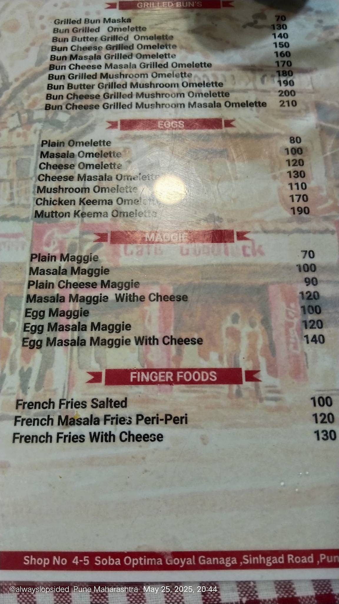 Goodluck Cafe - Wadgaon menu