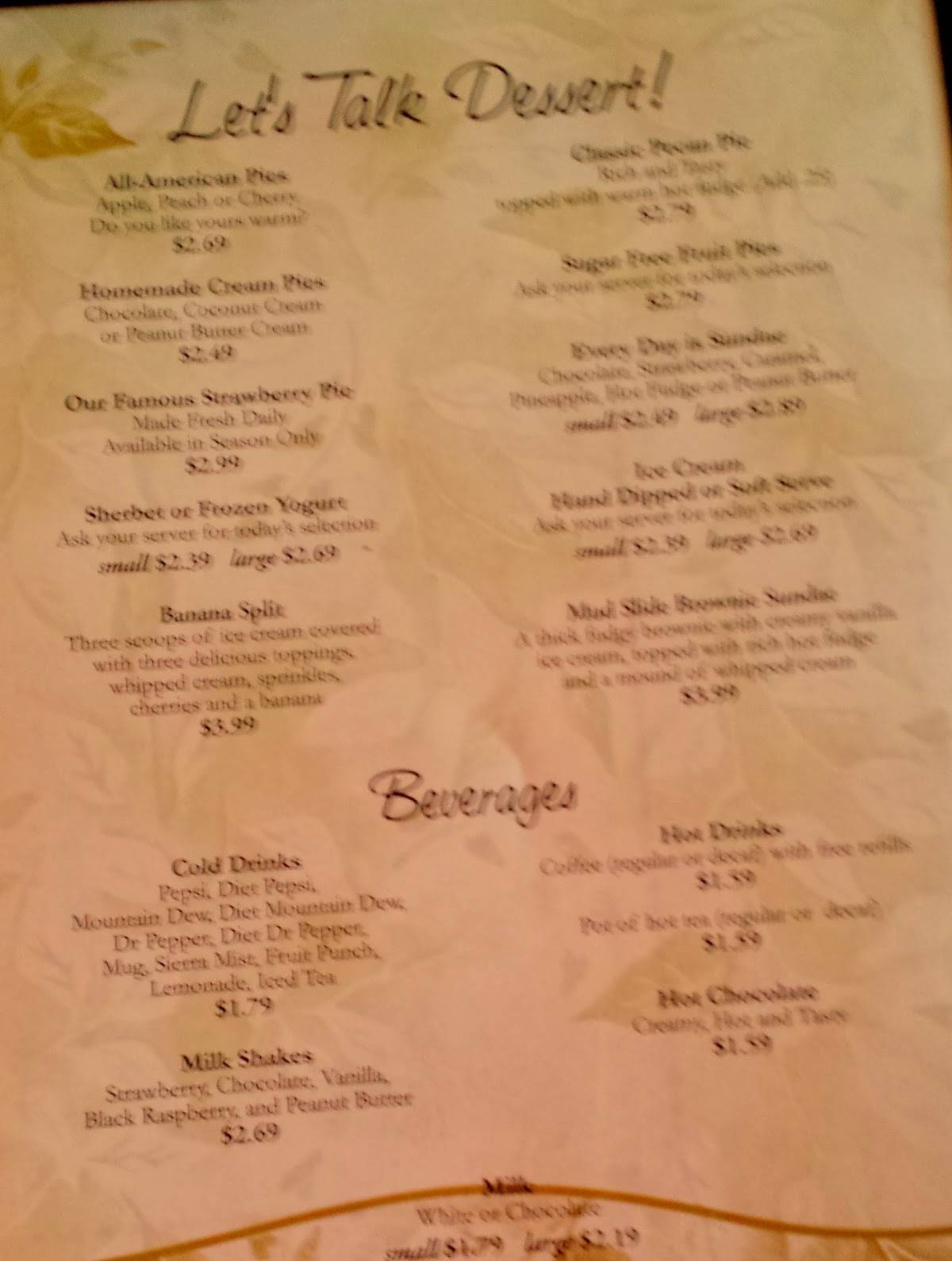 Menu at Green Leaf Restaurant, Wooster