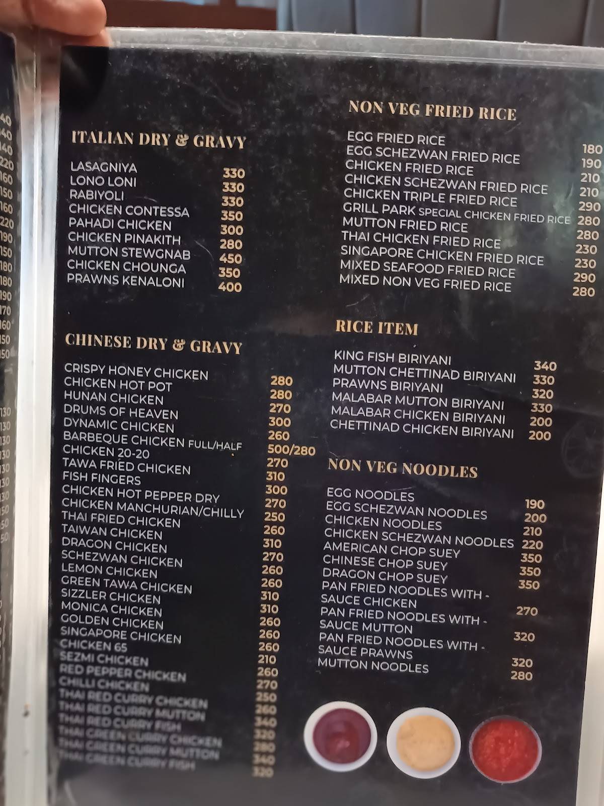 Grill Park menu