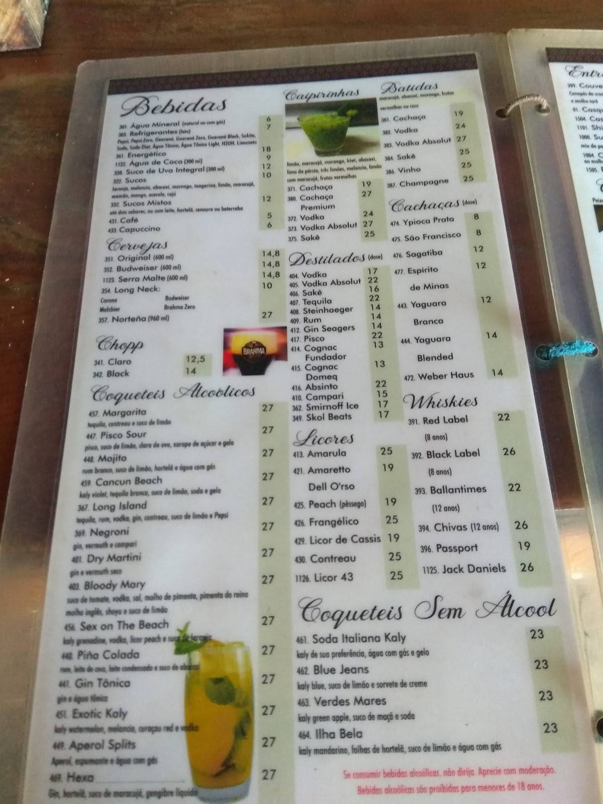 Dati cardápio