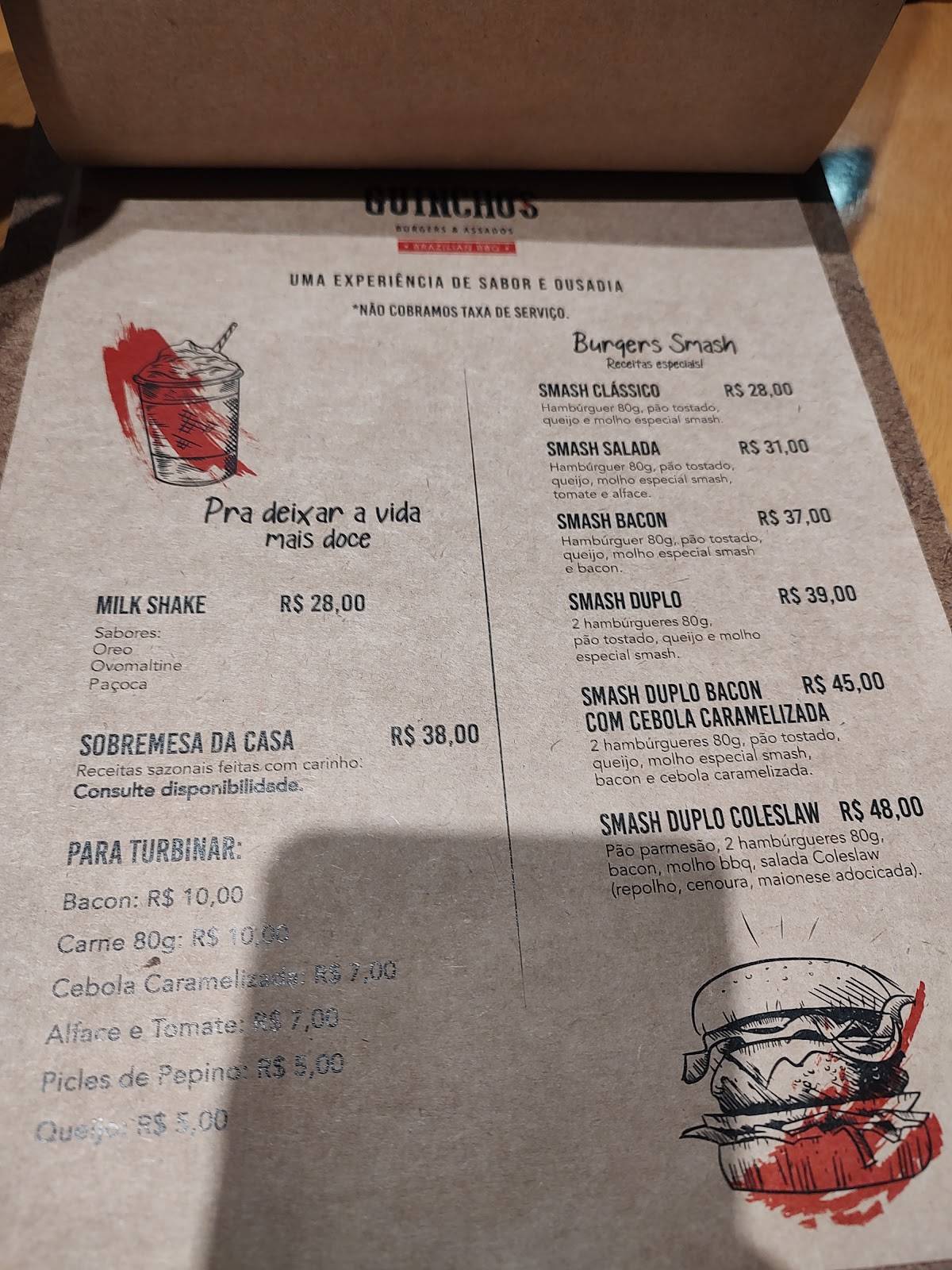 Guinchos Burger e Assados Brazilian BBQ cardápio