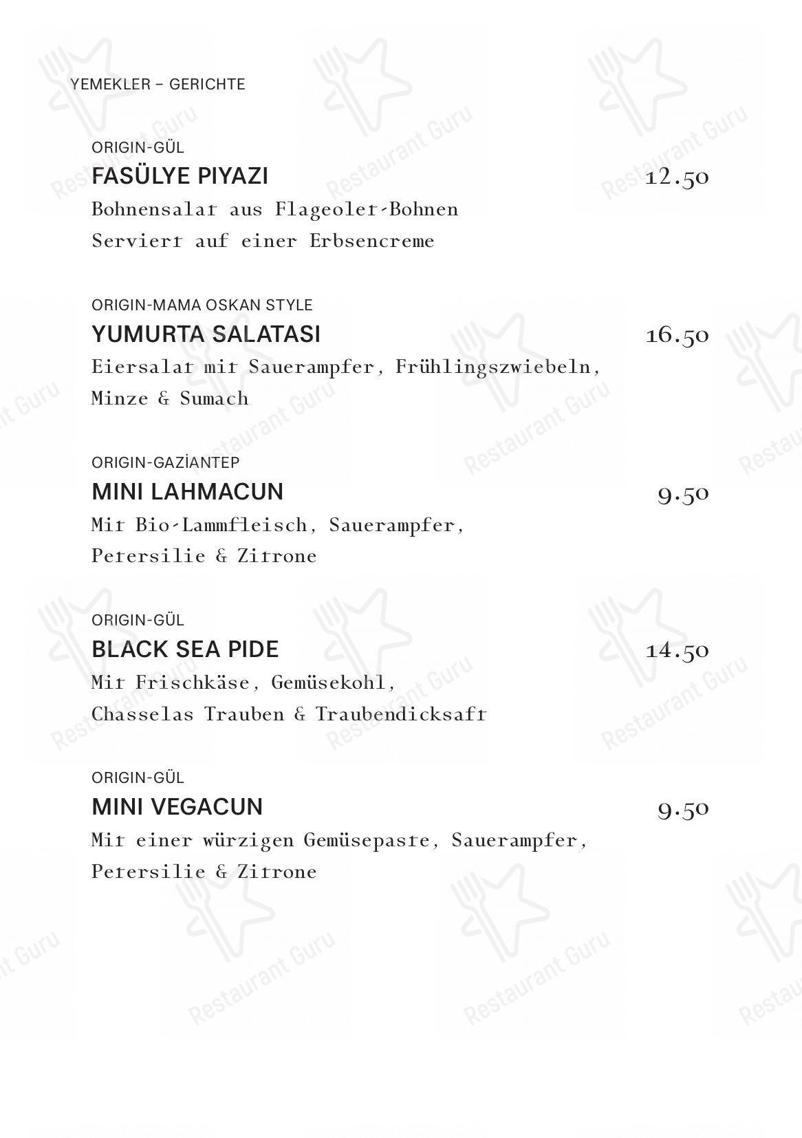 Menu di Gül Restoran - Menu