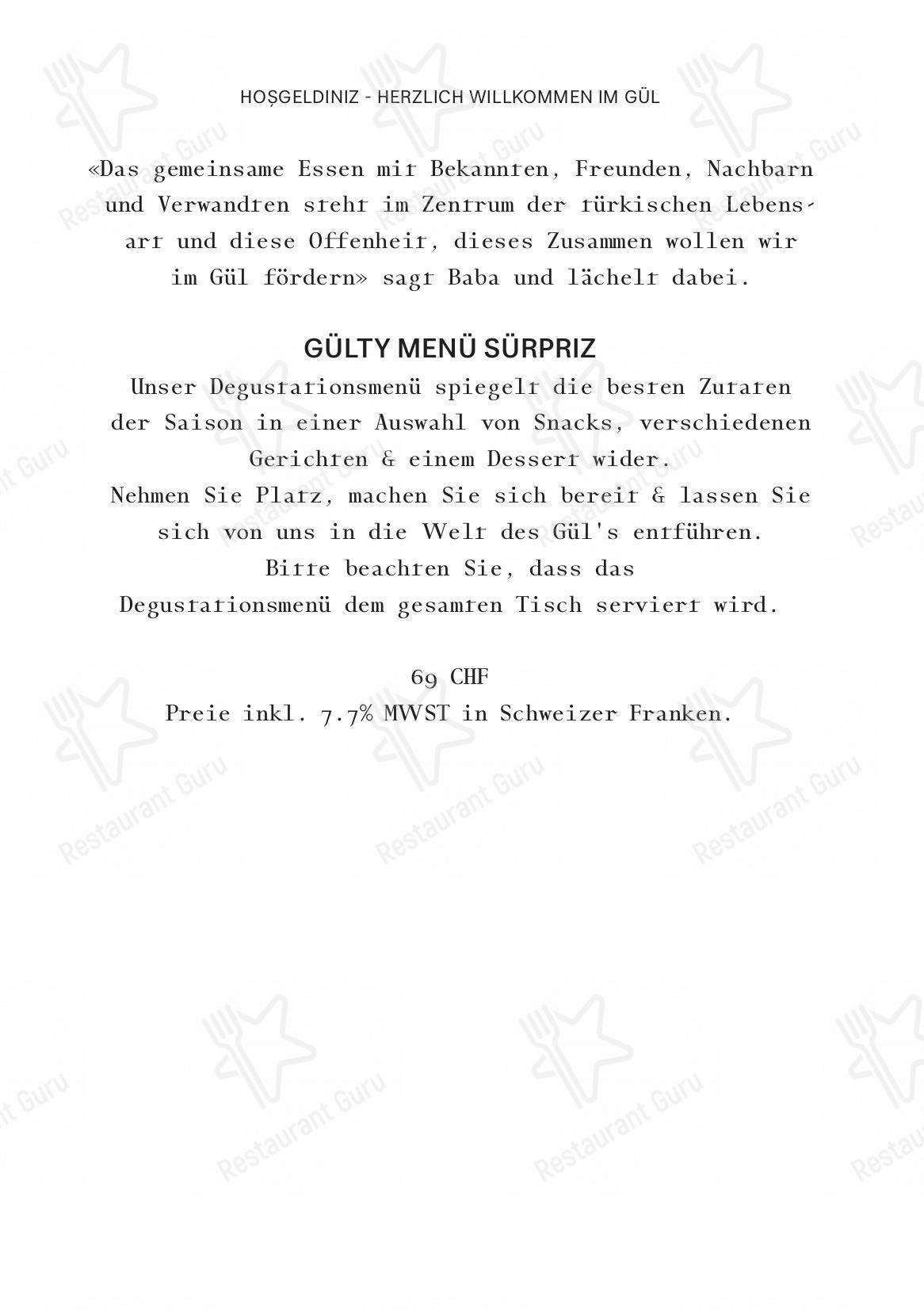 Menu di Gül Restoran - Menu