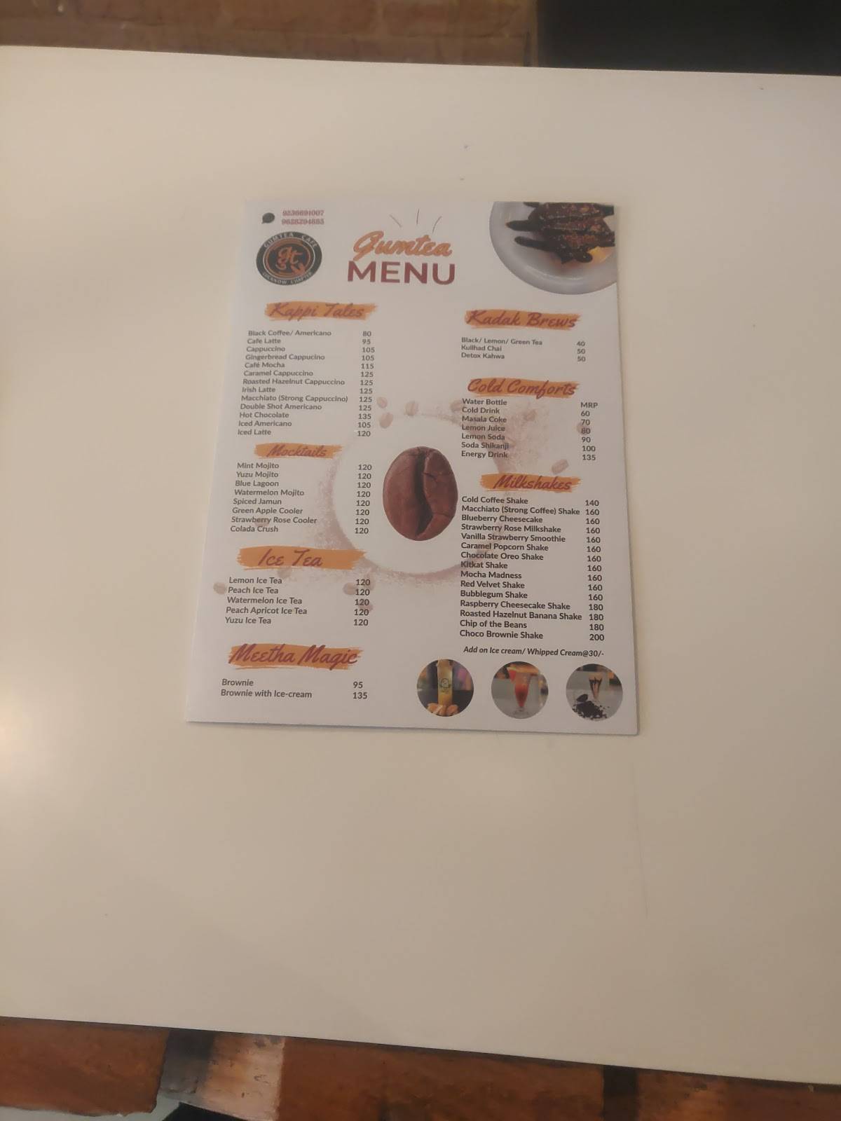 Gumtea Cafe & Banquet menu