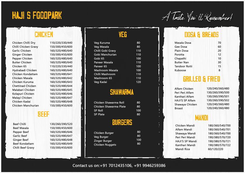 HAJISFOODPARK menu