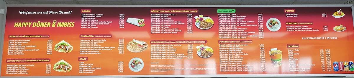 Speisekarte von HAPPY DÖNER & IMBISS restaurant, Leipzig