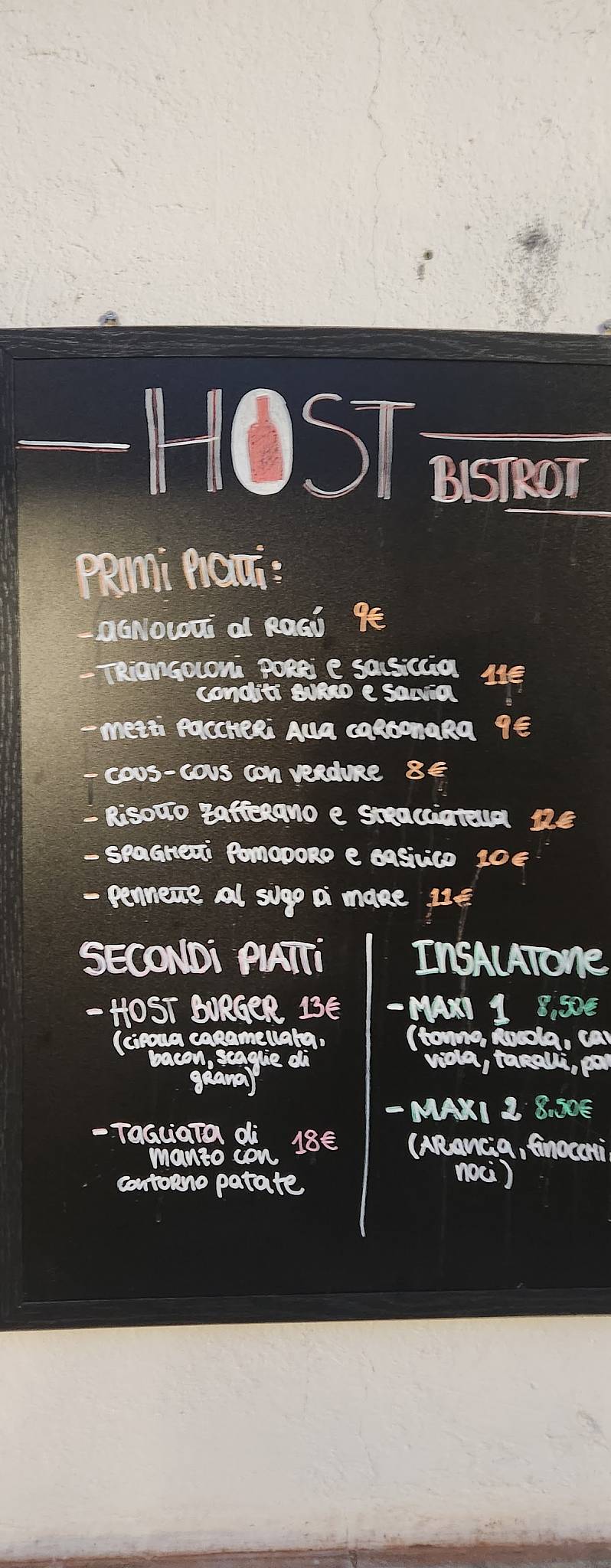 Menu di HOST - Cafè Bistrot Torino 