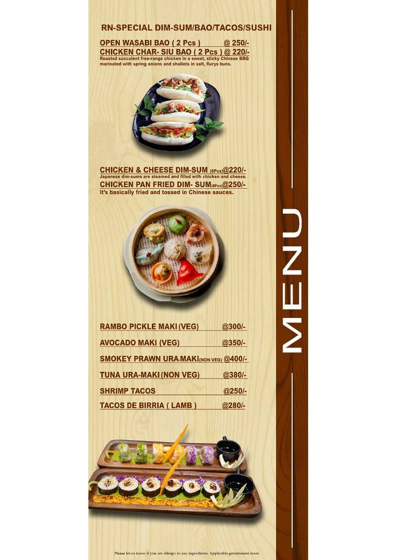 HOTEL RAJNANDINI menu