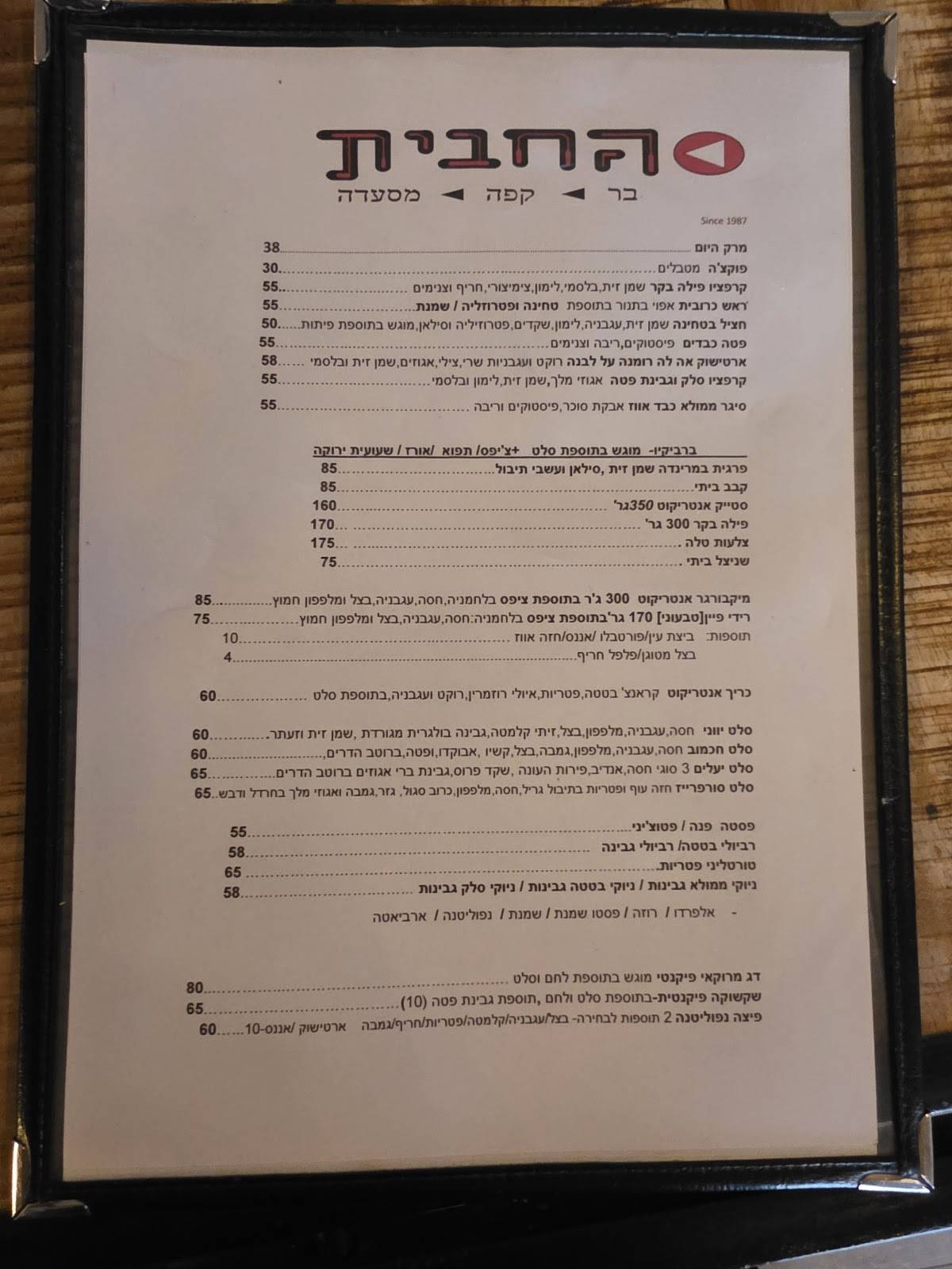 Menu de HaHavit