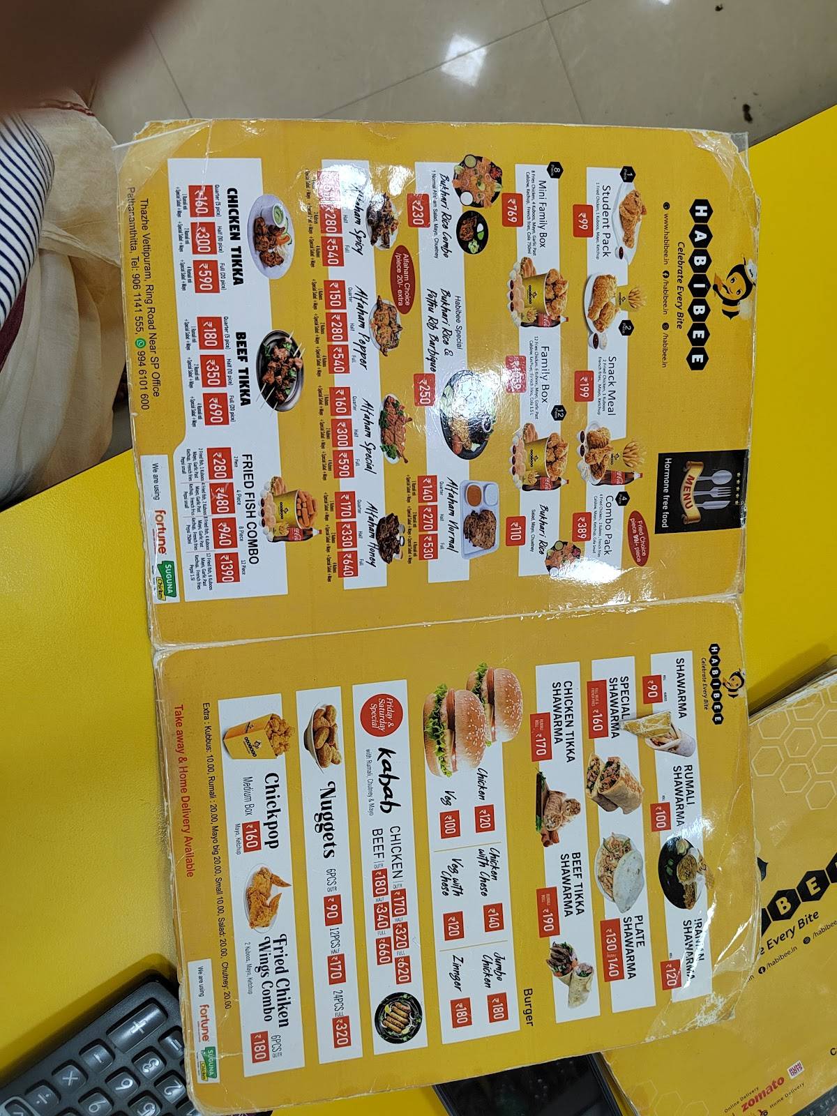 Habibee menu