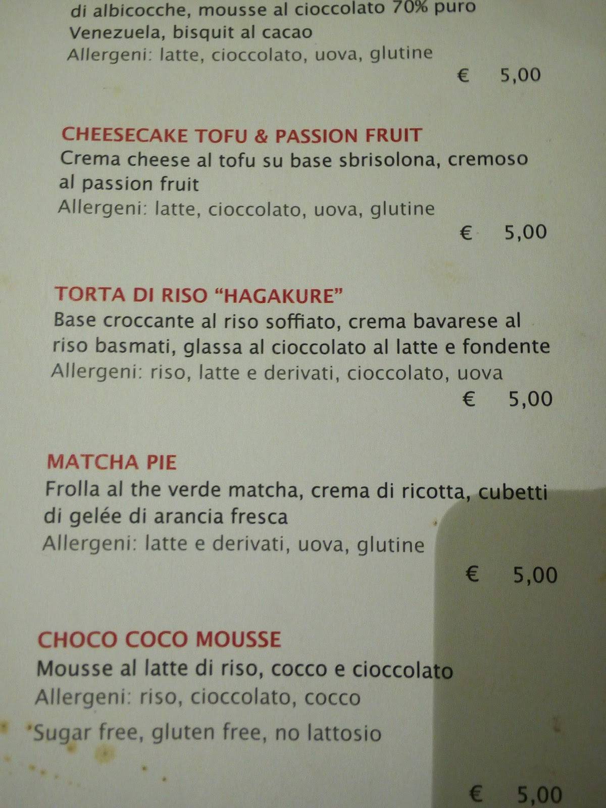 Menu di Hagakure - Fusion e Sushi 