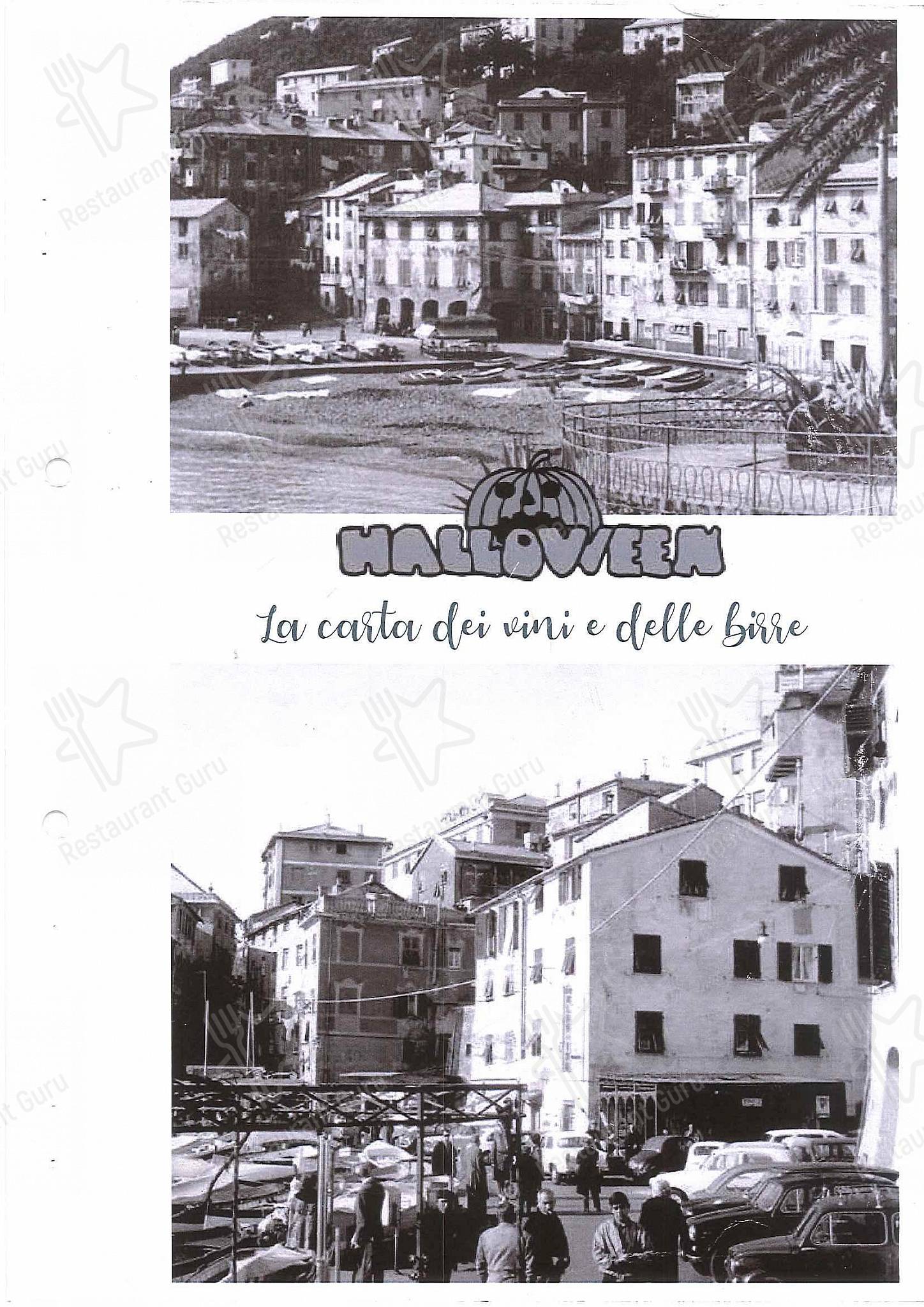 Menu bar per Ristorante Halloween pizzeria