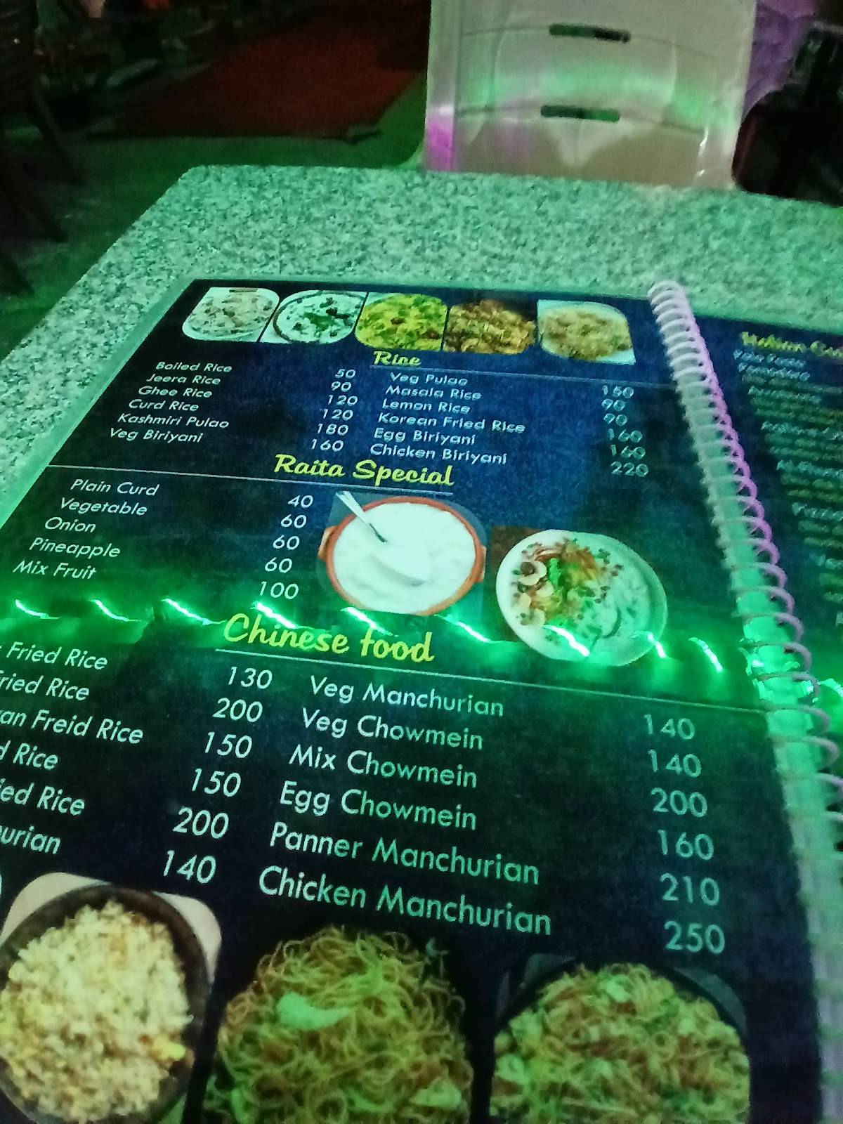 Ravi’s Rose Restaurant menu