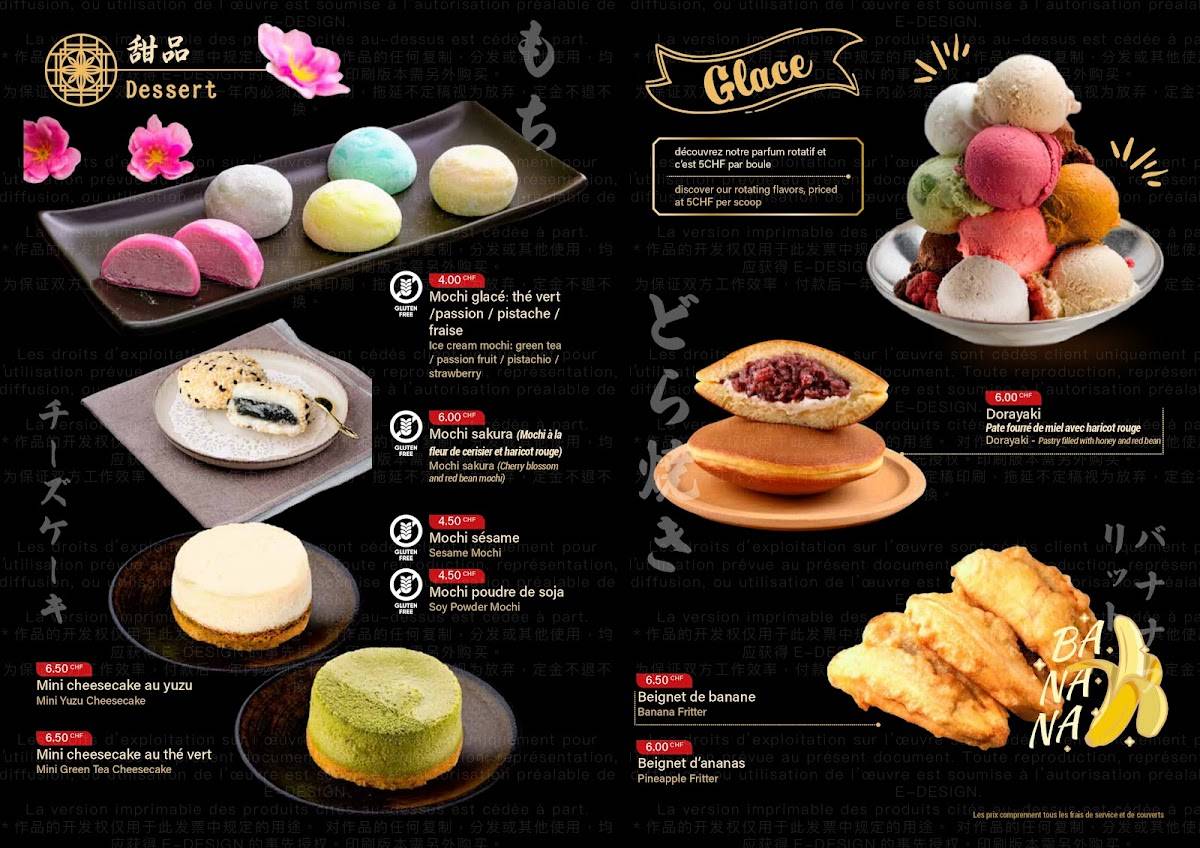 Menu di Hanamiya ramen 