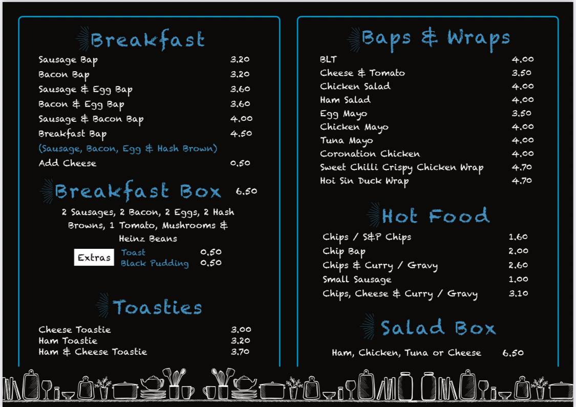 Menu at Happy Belly Deli fast food, Holyhead