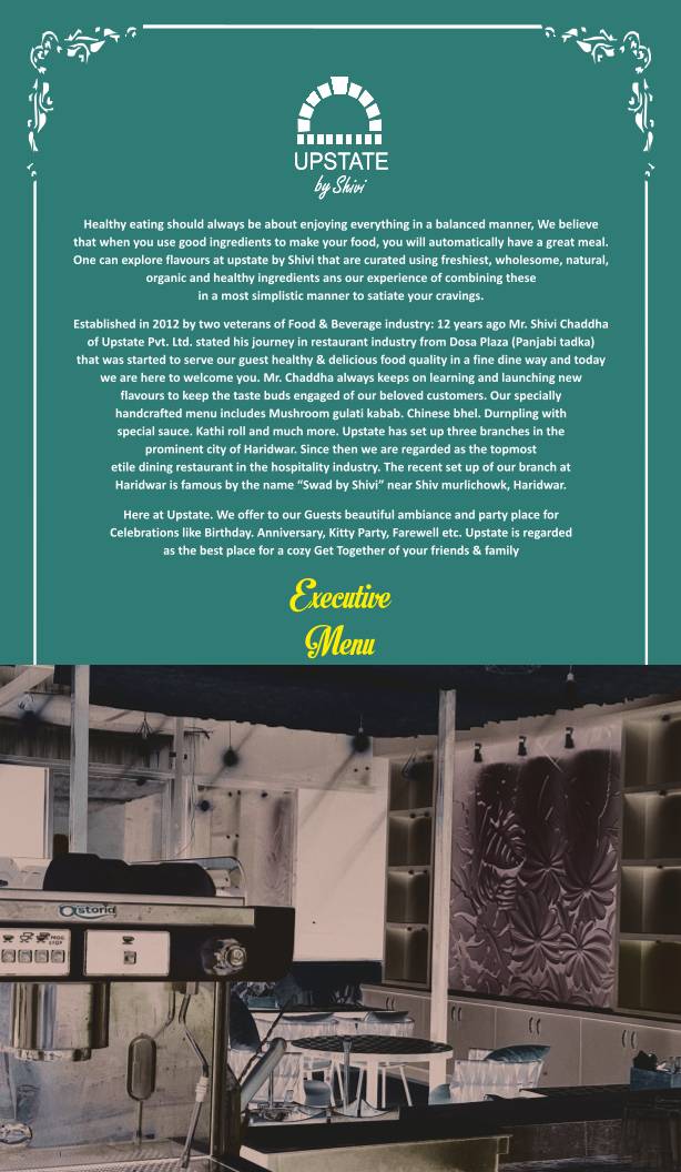 UPSTATE BY SHIVI menu