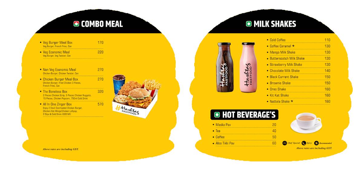 Hashtag Fastfood menu