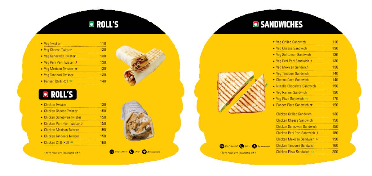 Hashtag Fastfood menu