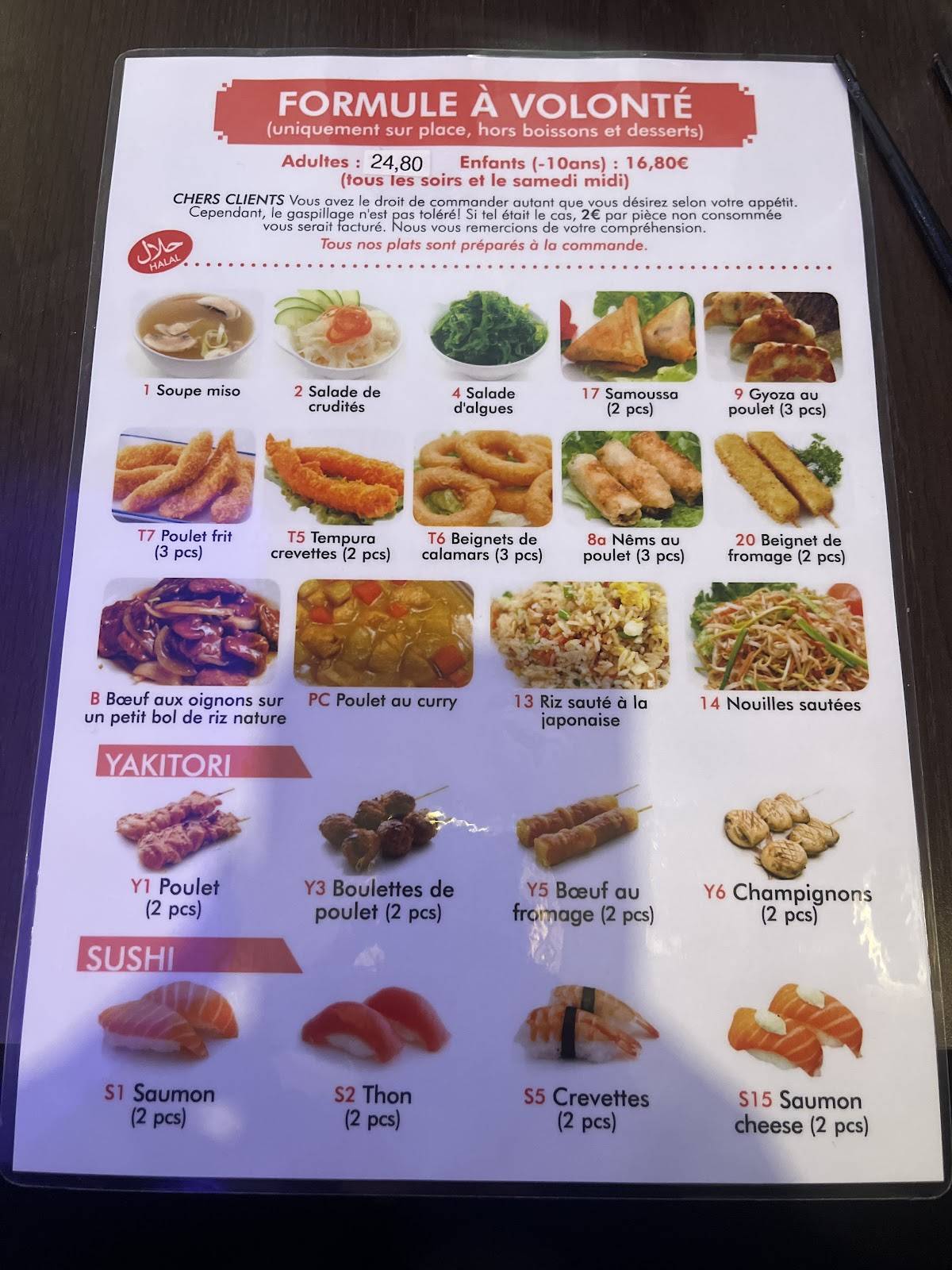 Menu de Hayaci