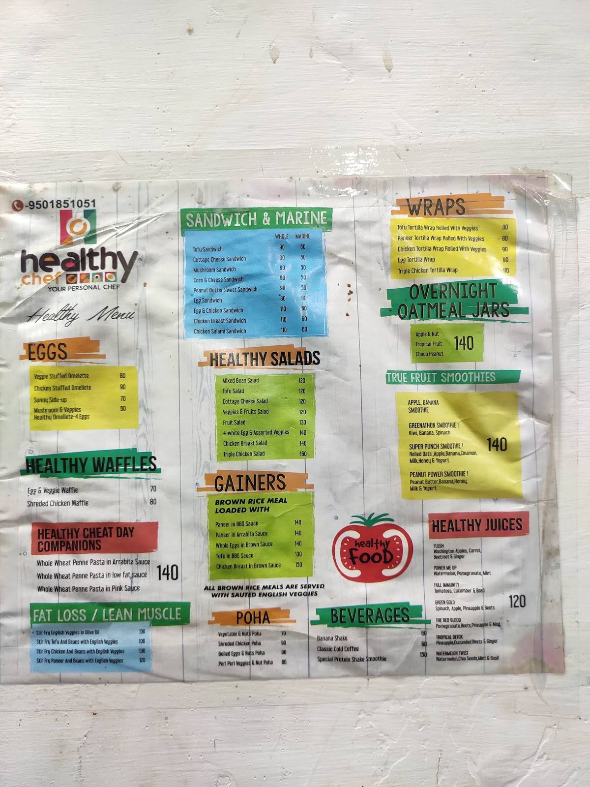 Healthy Chef menu
