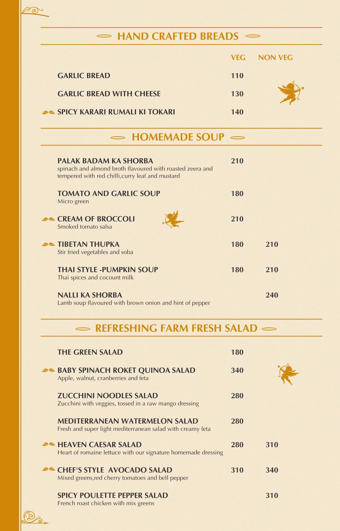 Heaven Rooftop & Club menu