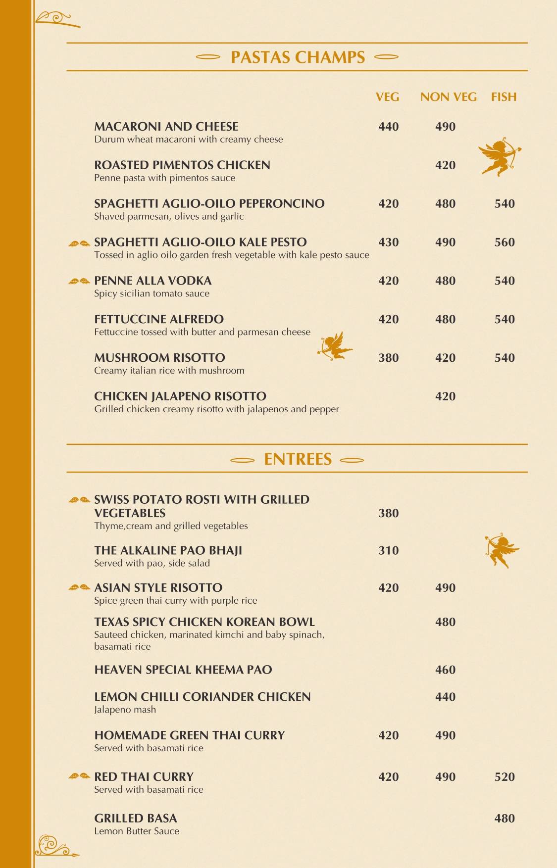 Heaven Rooftop & Club menu