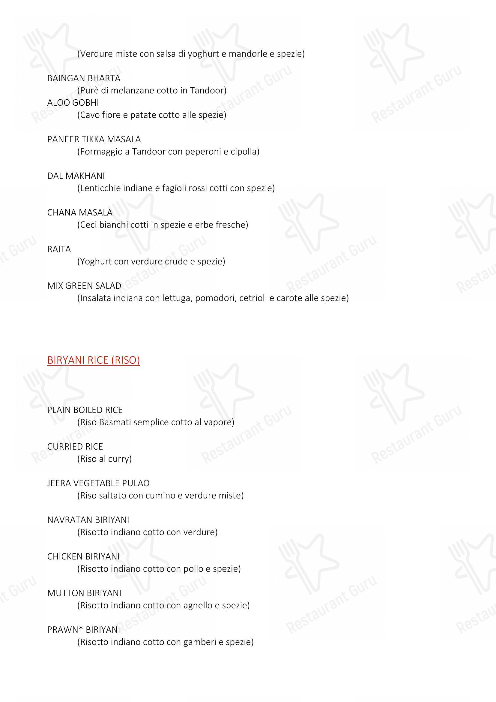 Himalaya Palace in Roma - Menu bar