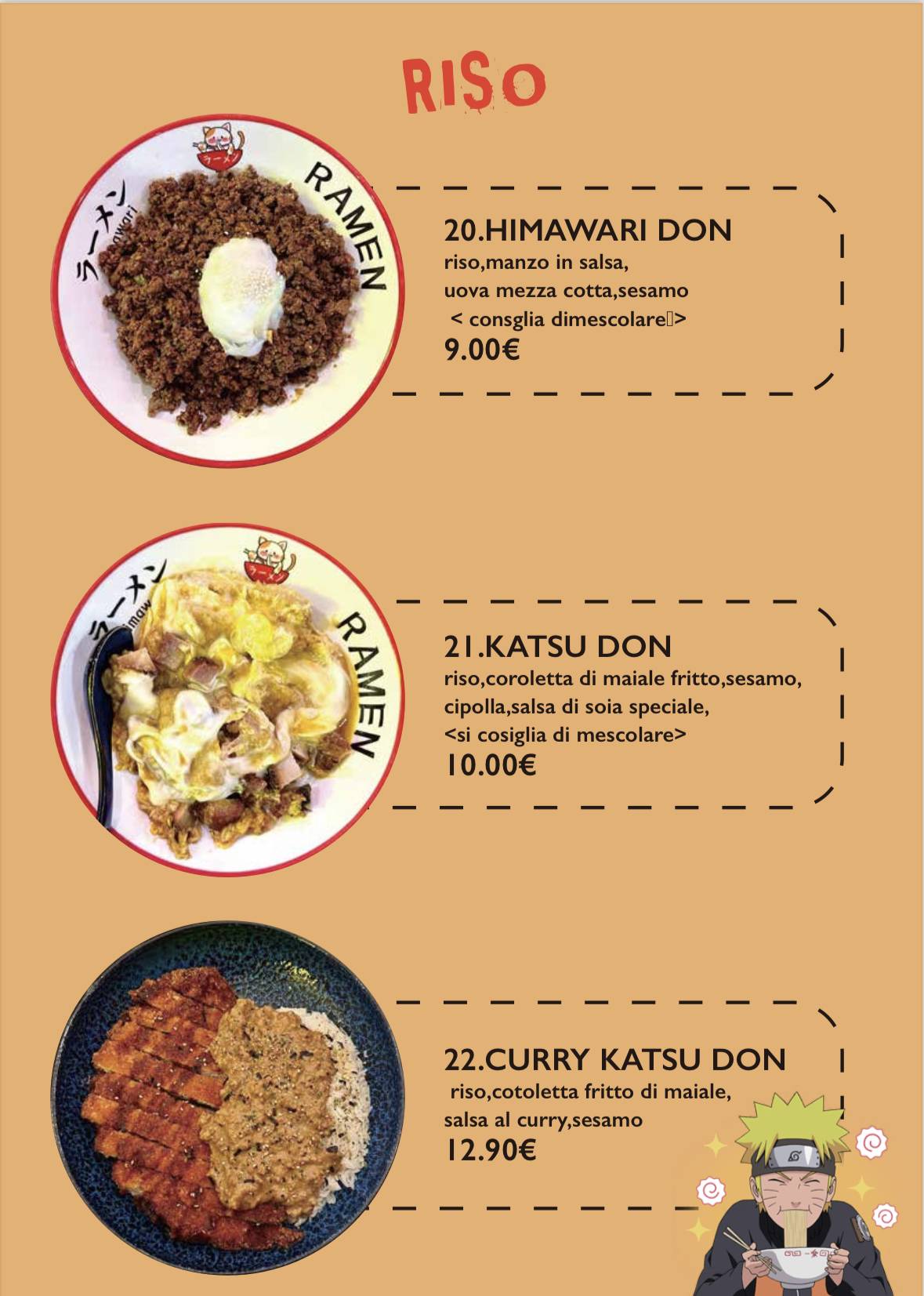 Menu di Himawari Ramen 