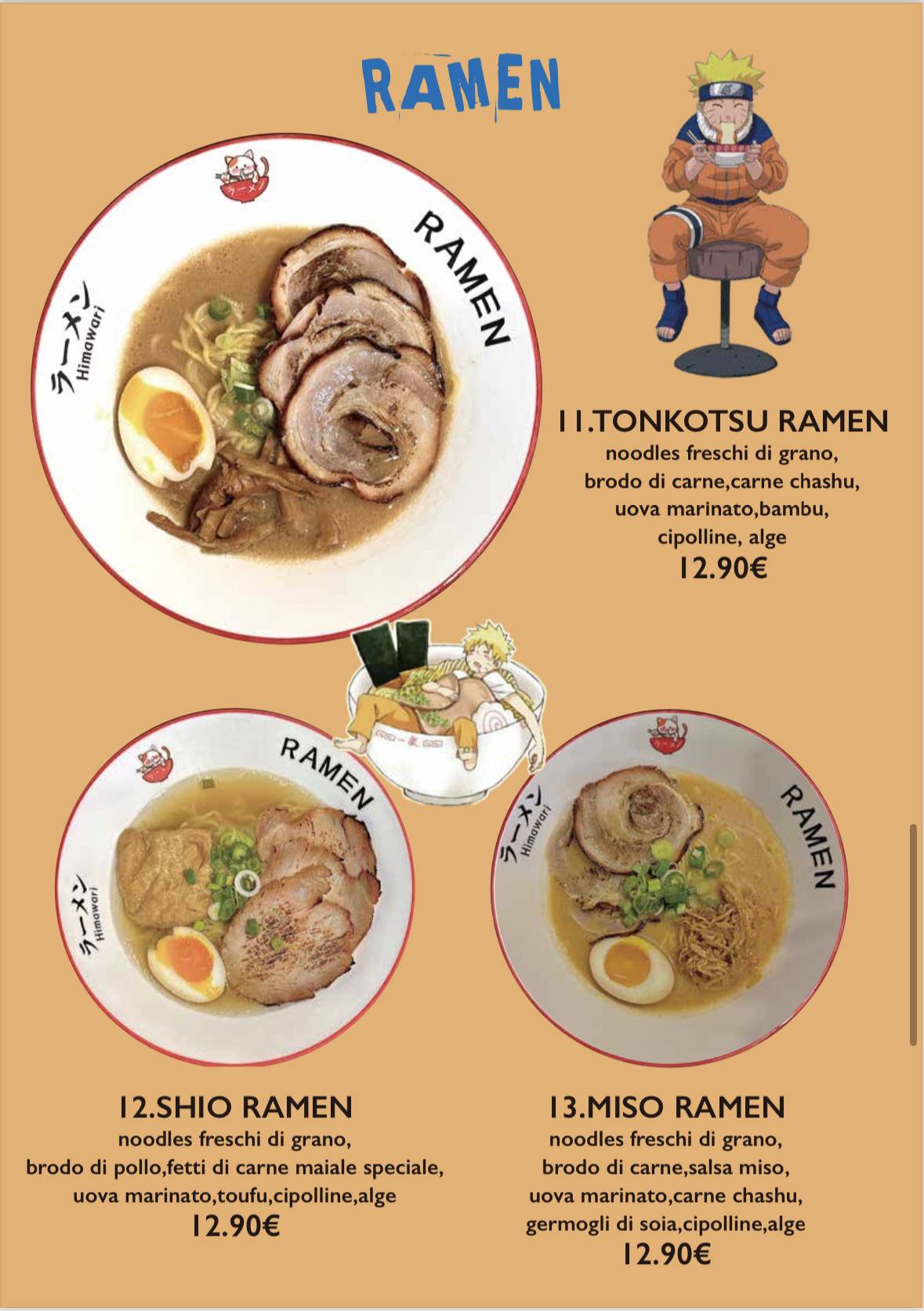 Menu di Himawari Ramen 