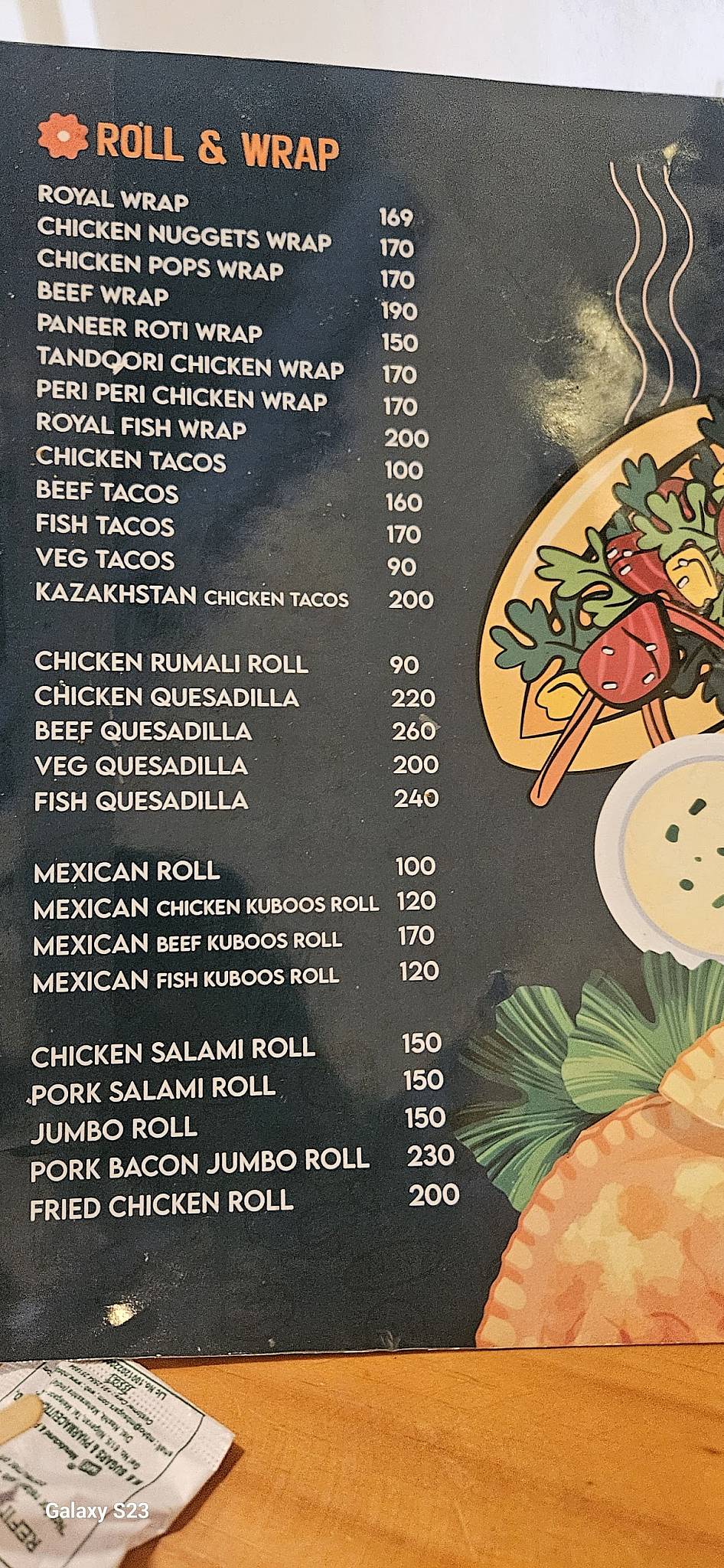 Home Flavours menu