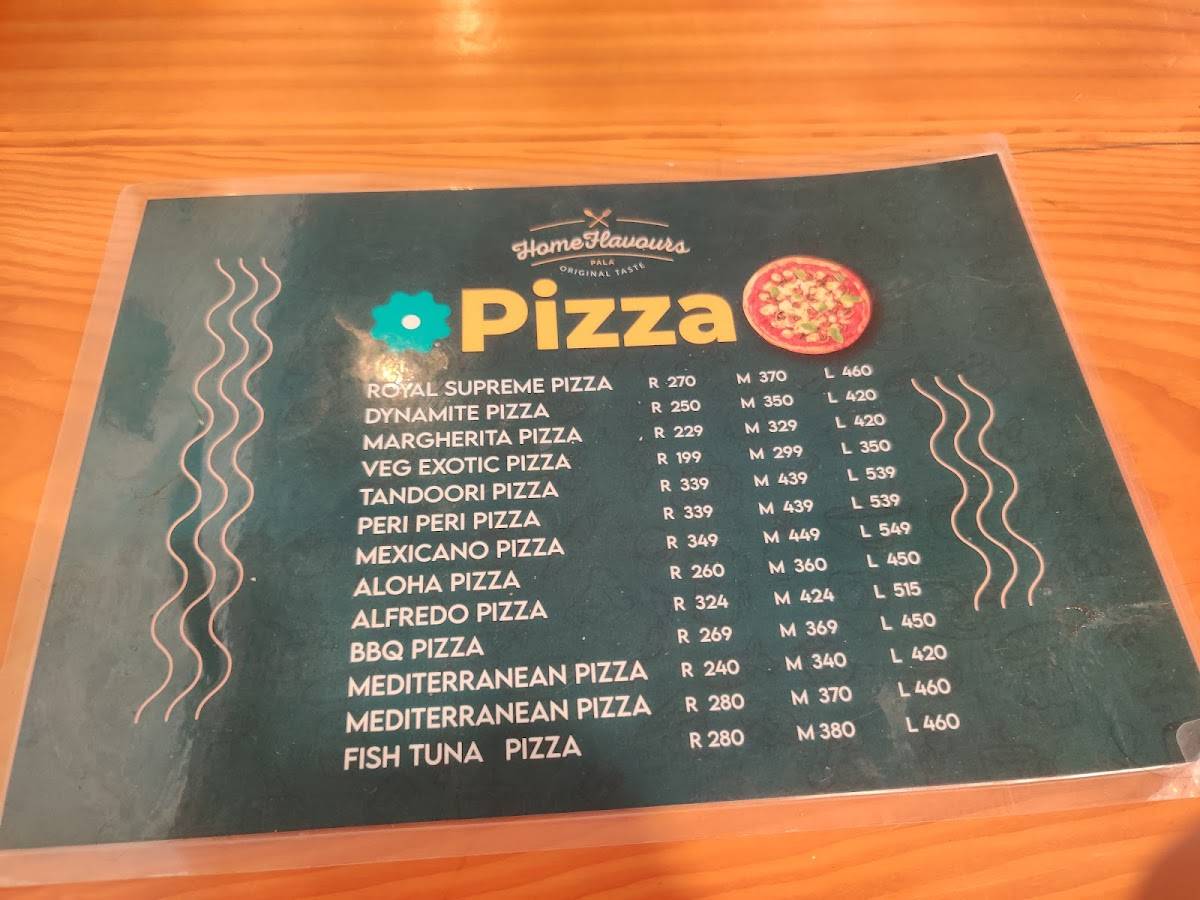 Home Flavours menu