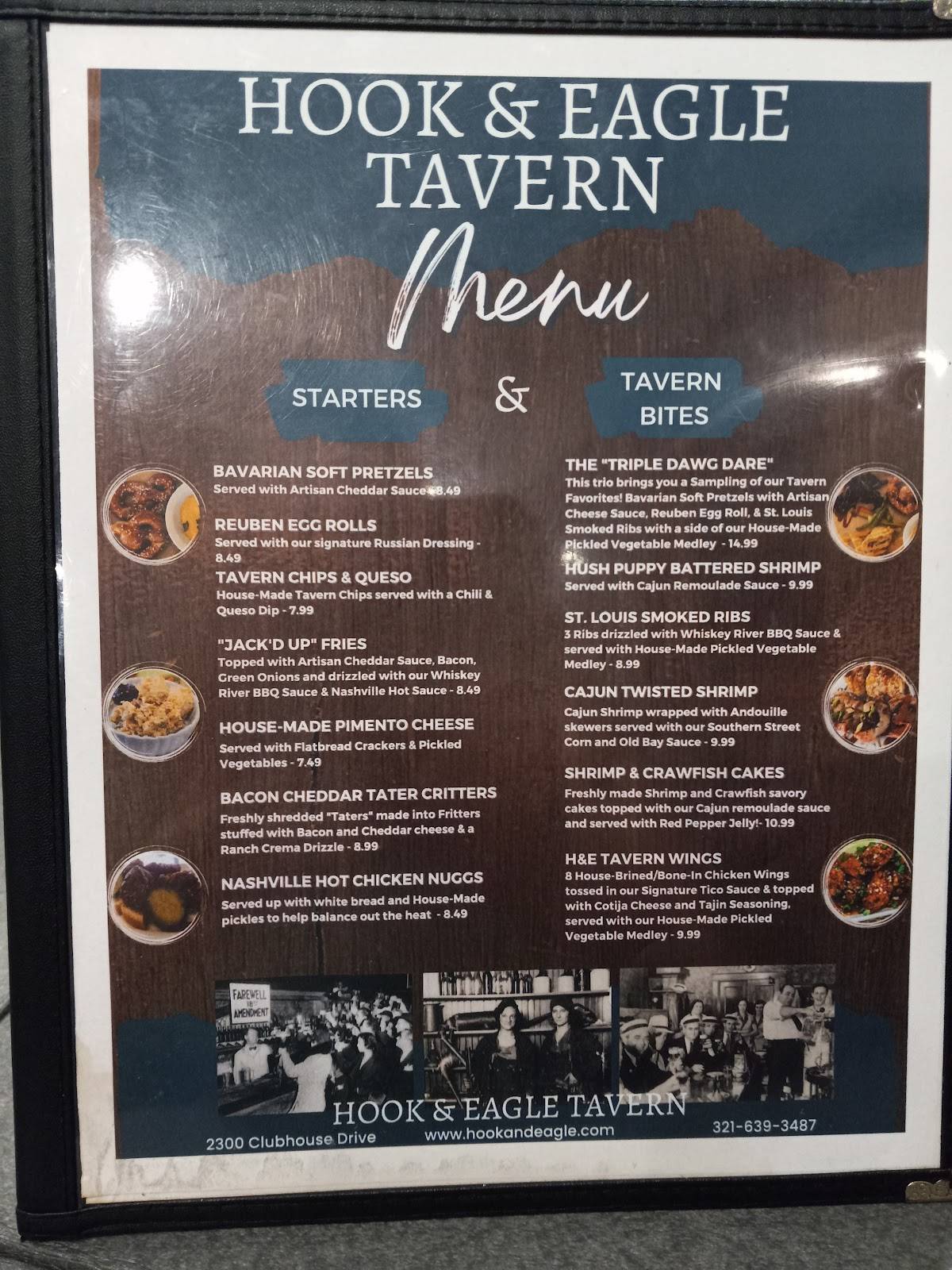 Menu at Hook and Eagle Tavern pub & bar, Rockledge