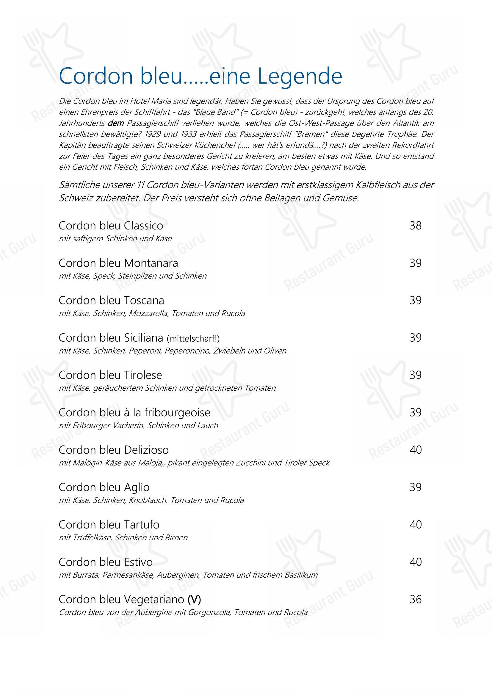 Menu di Hotel Maria - Menu bar