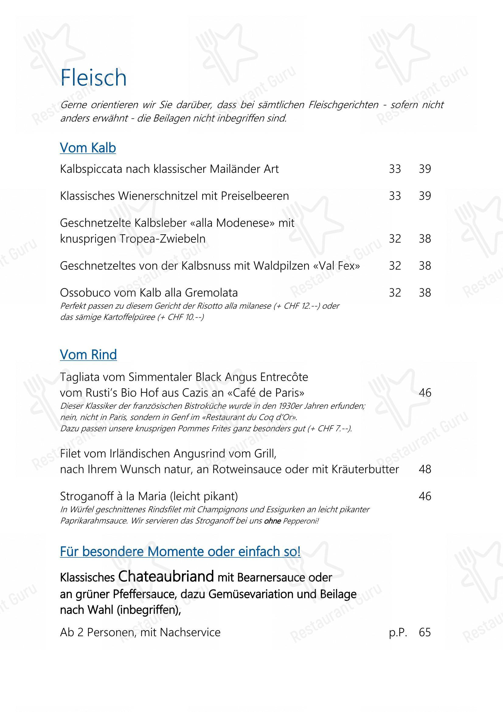 Menu di Hotel Maria - Menu bar