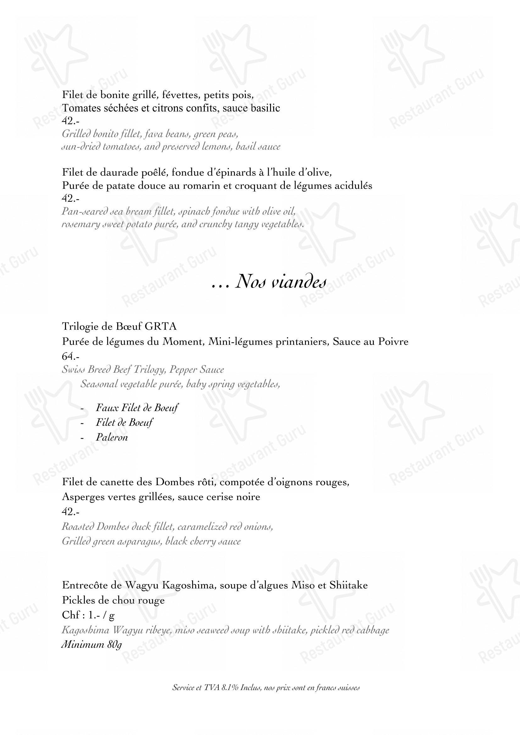 Menu bar per Hotel N’vy in Ginevra