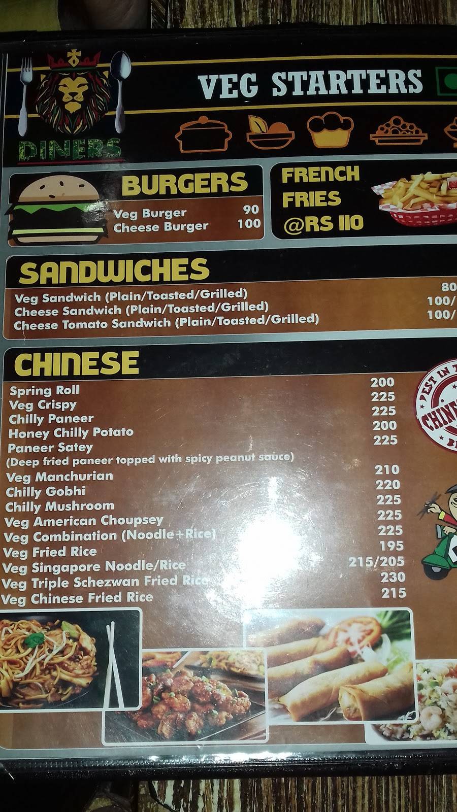 The Diner's Hotel & Banquets menu