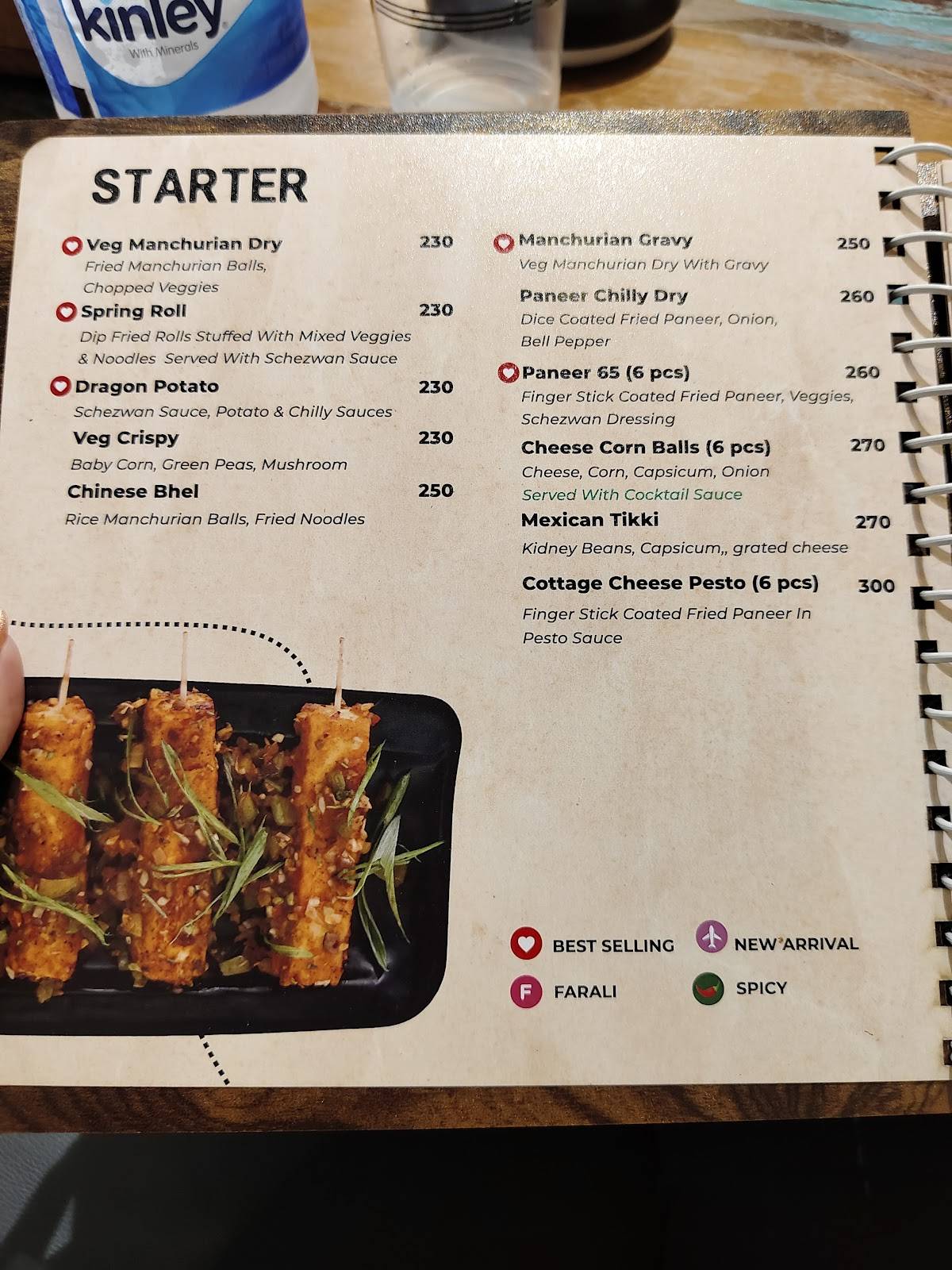 House of Size Zero menu