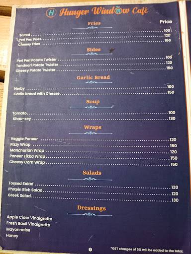 Hunger Window menu