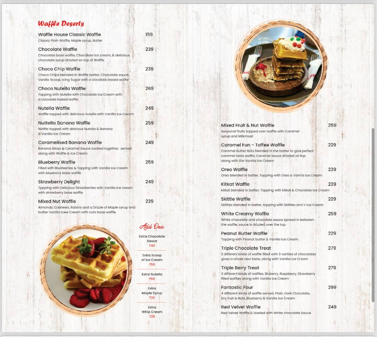 Waffle House menu