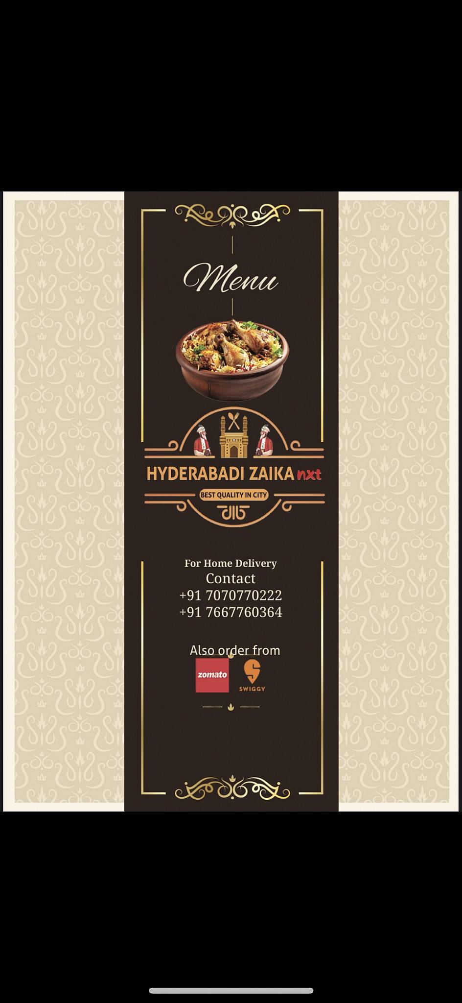 Hyderabadi Zaika nxt menu