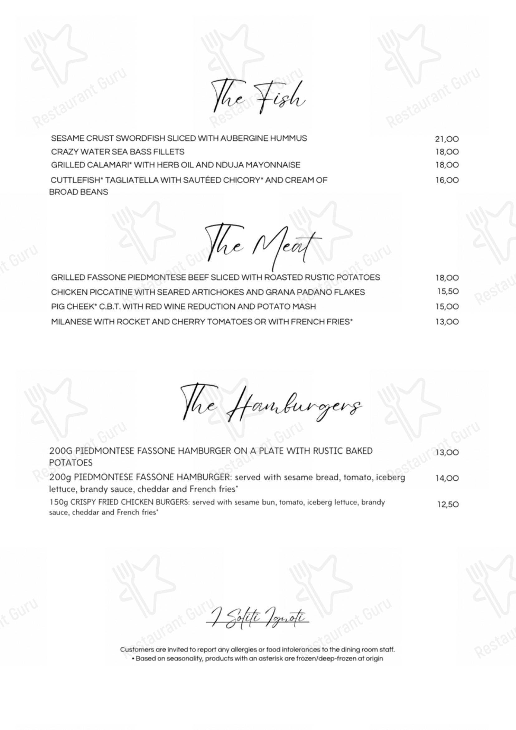 Menu bar per I Soliti Ignoti pizzeria