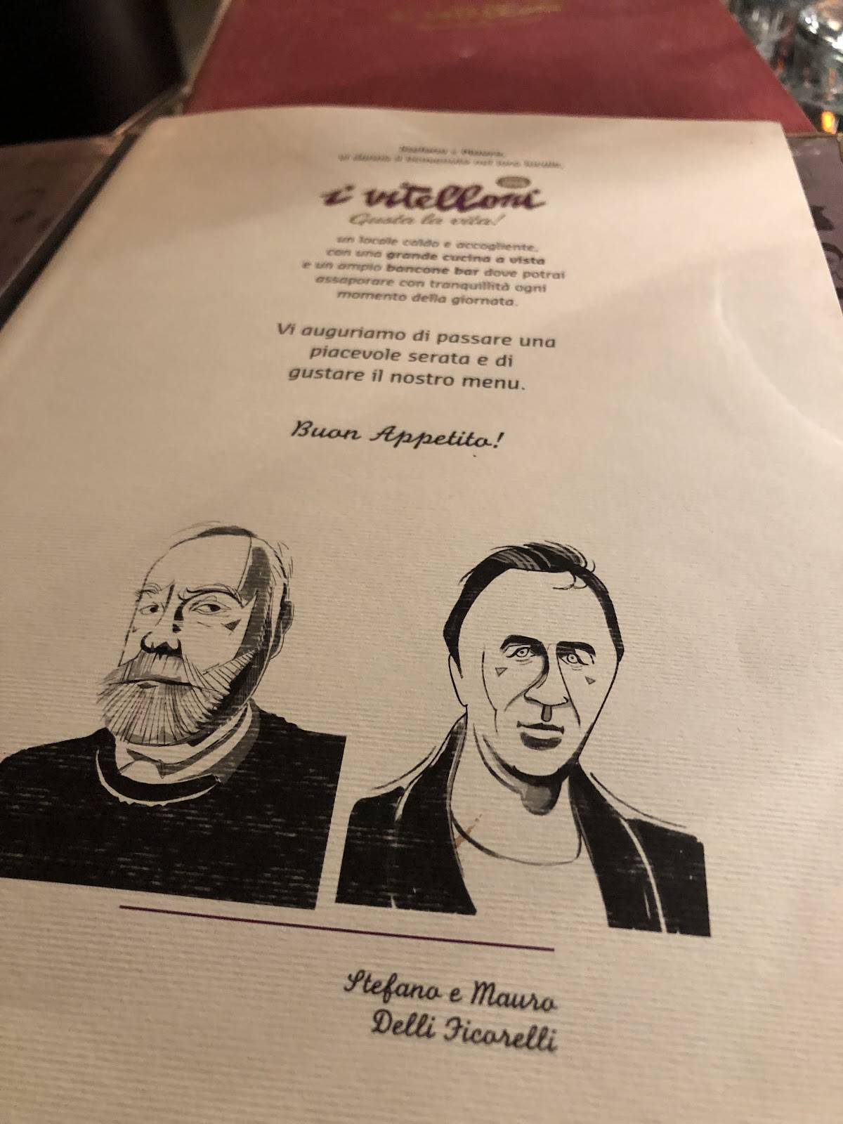 Menu di I Vitelloni 