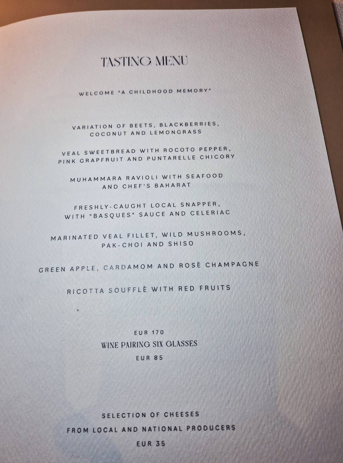 Menu di INEO Restaurant 