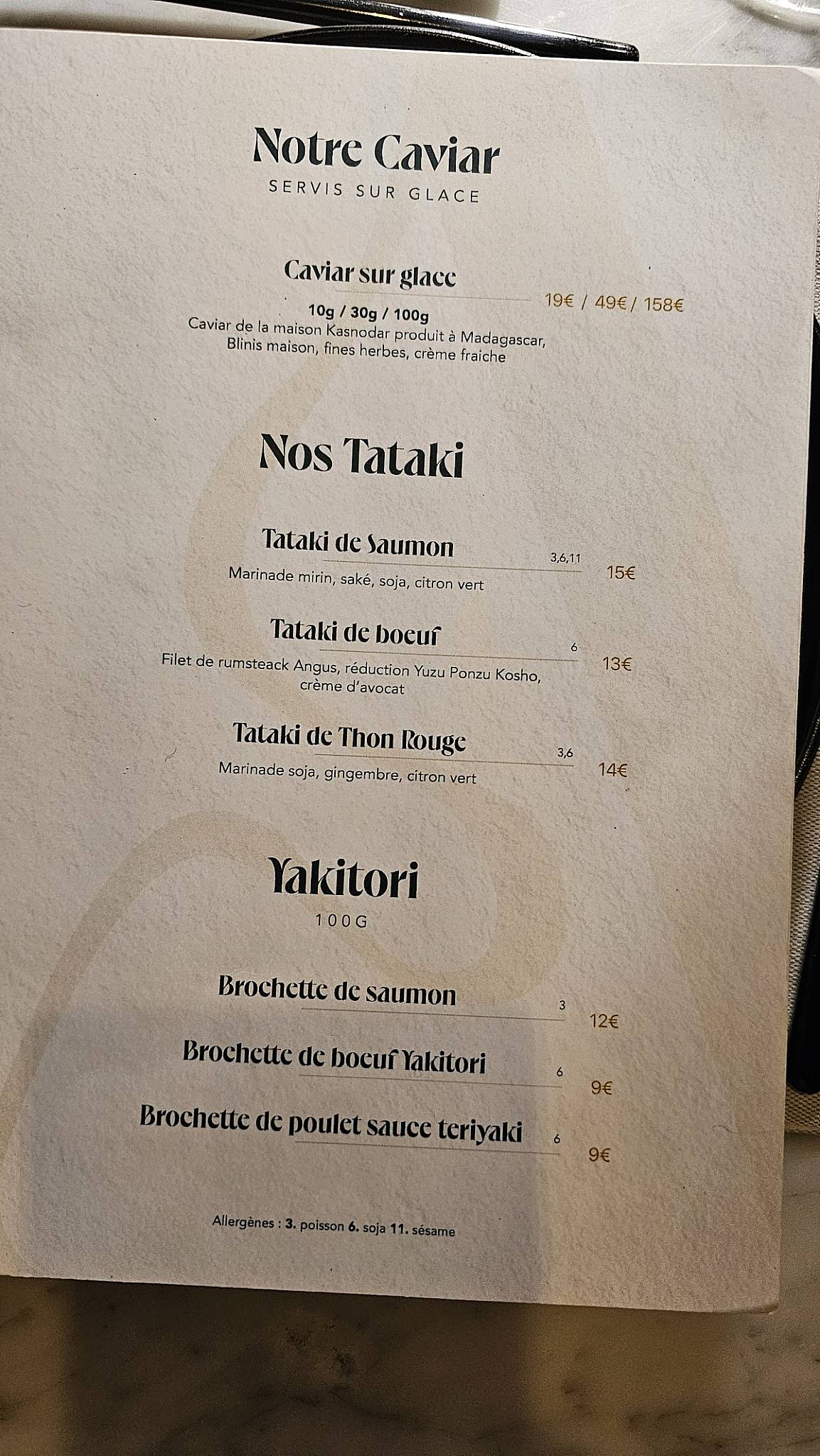 Menu de ITZA LA PYRAMIDE